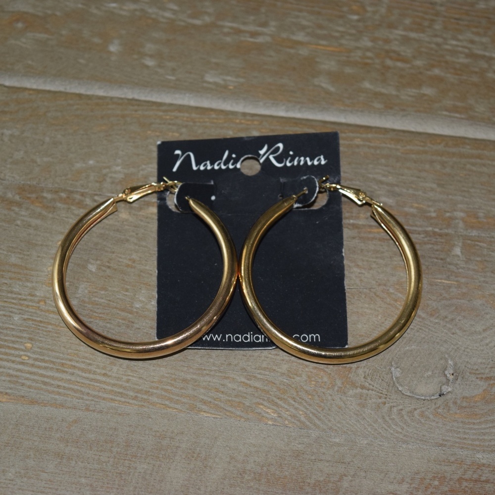 Nadia Rima Gold Hoop Earrings - NWOT